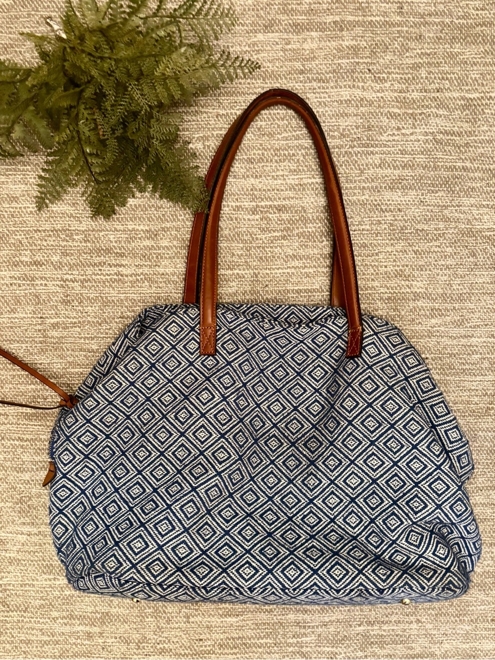 Street Level Anchorage Diamond Geometric Tote Diaper Bag or Shopping Bag Purse
